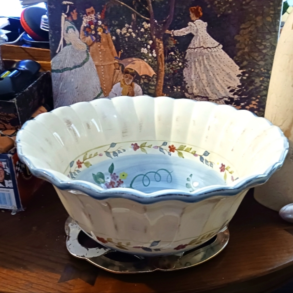 Certified International Floral Large 13"×7" Pasta Serving Bowl🍲A 🎁VINTAGE GEM.